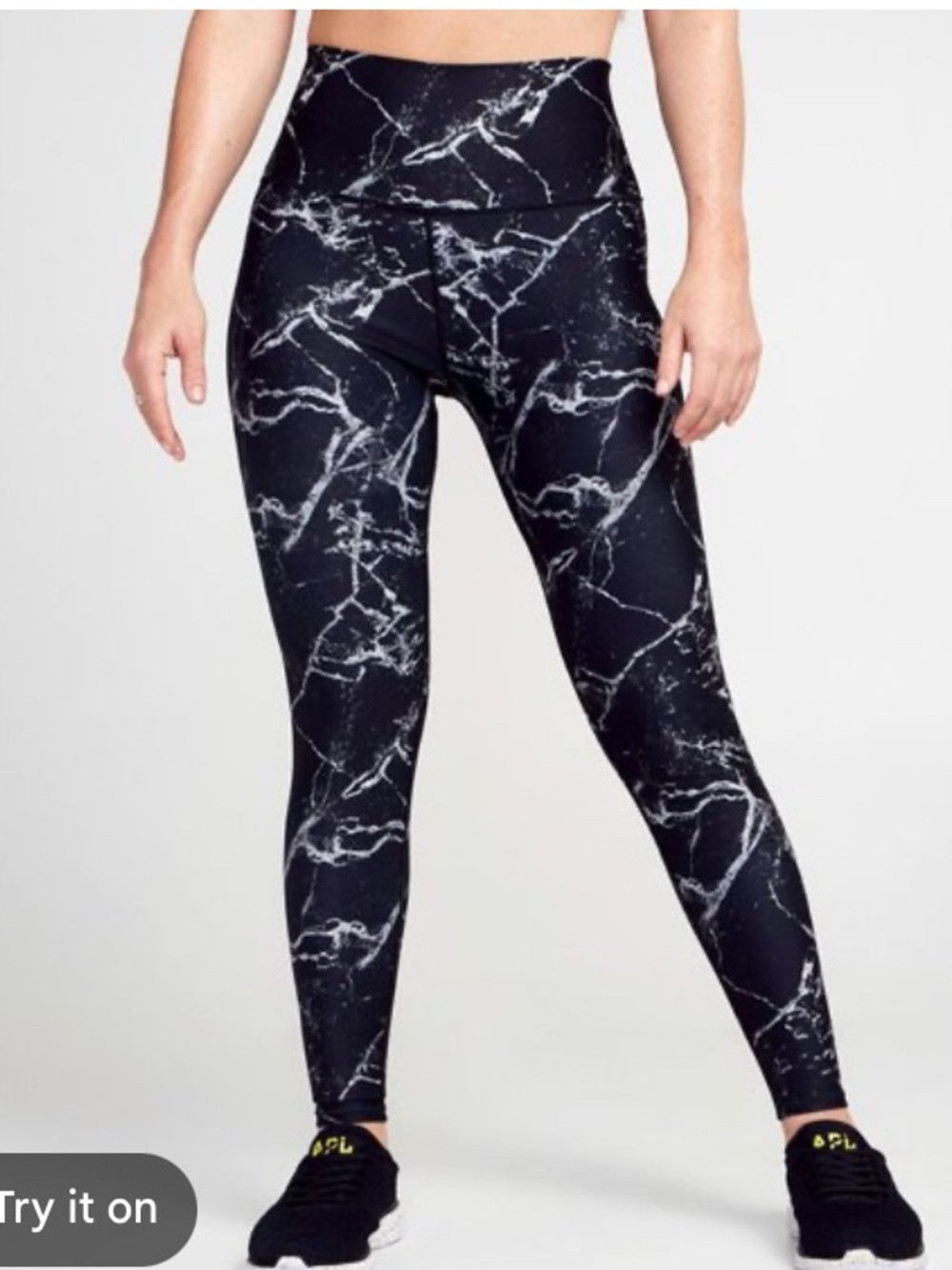 soulcycle Black Marble Print High-Waist Leggings